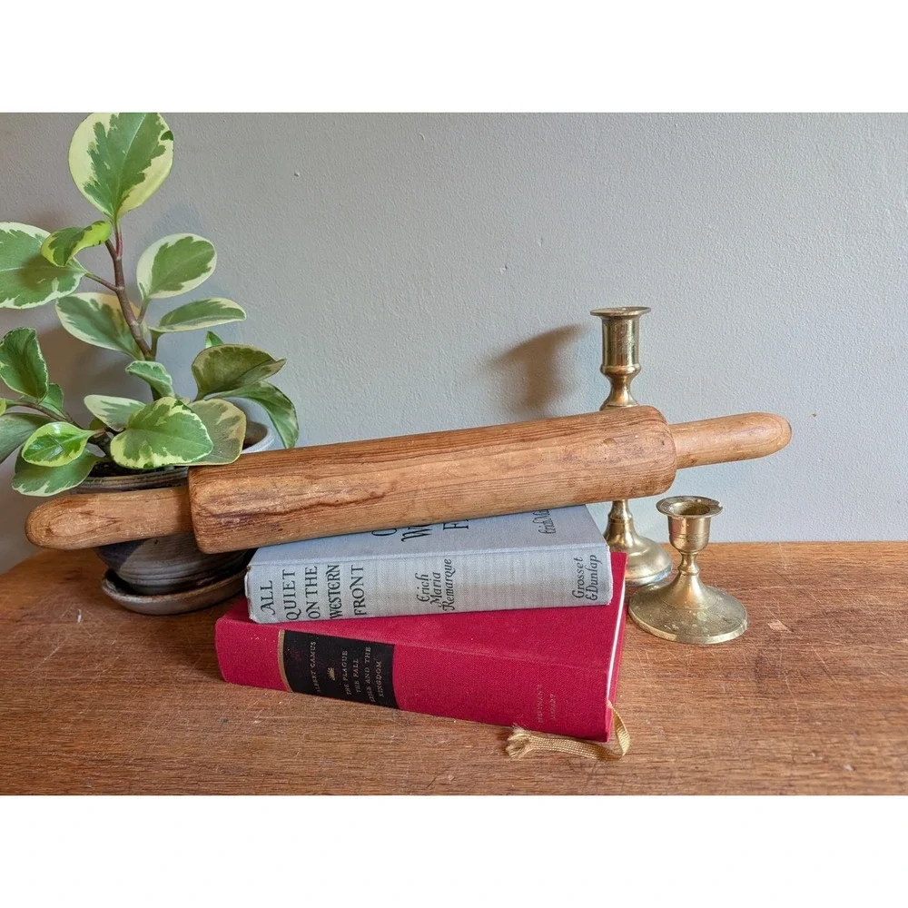 Vintage Wooden Rolling Pin Farmhouse Primitive Kitchen Decor 17.5 Inch
